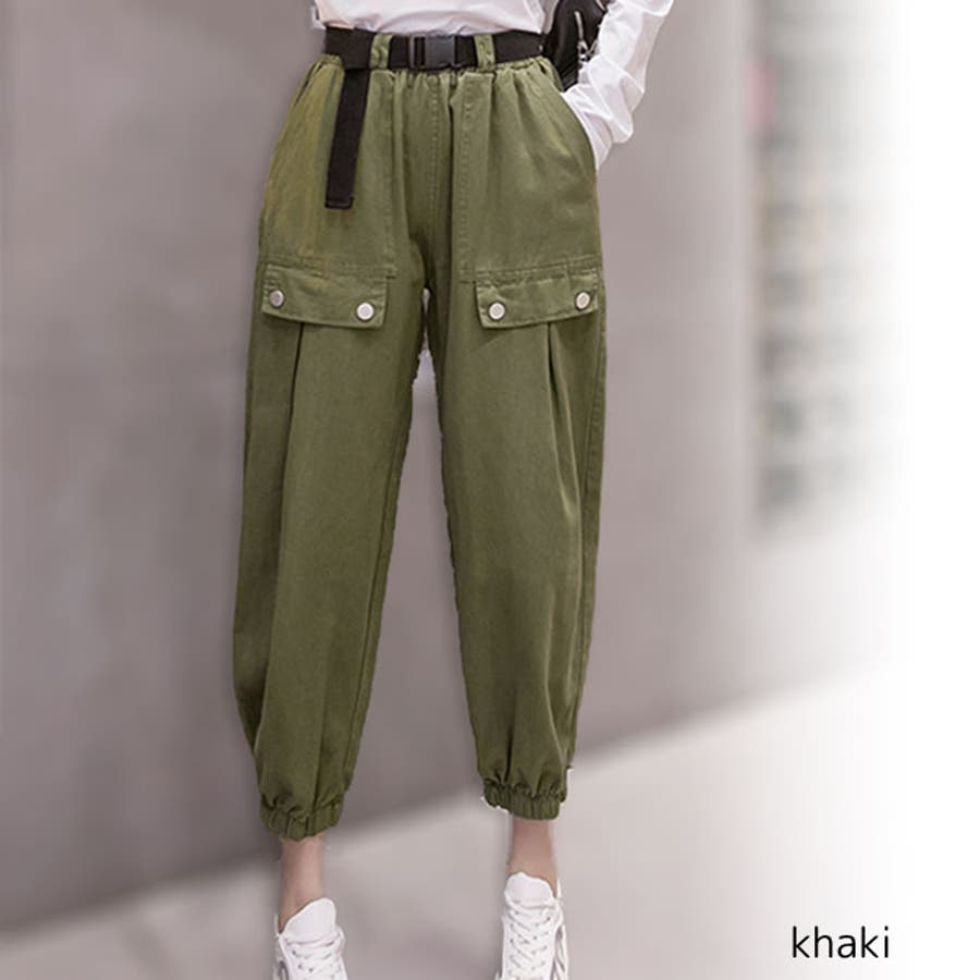 ベルト付 裾を絞ったゆったりシルエット アンクル丈カーゴパンツ 品番 Aikw Ica アイカ のレディース ファッション通販 Shoplist ショップリスト