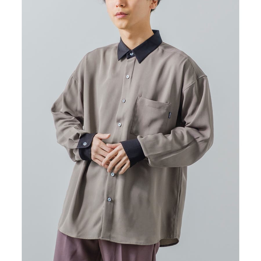 ナチュラルストレッチ クレリックシャツ メンズ[品番 ナチュラルストレッチ クレリックシャツ メンズ[品番
