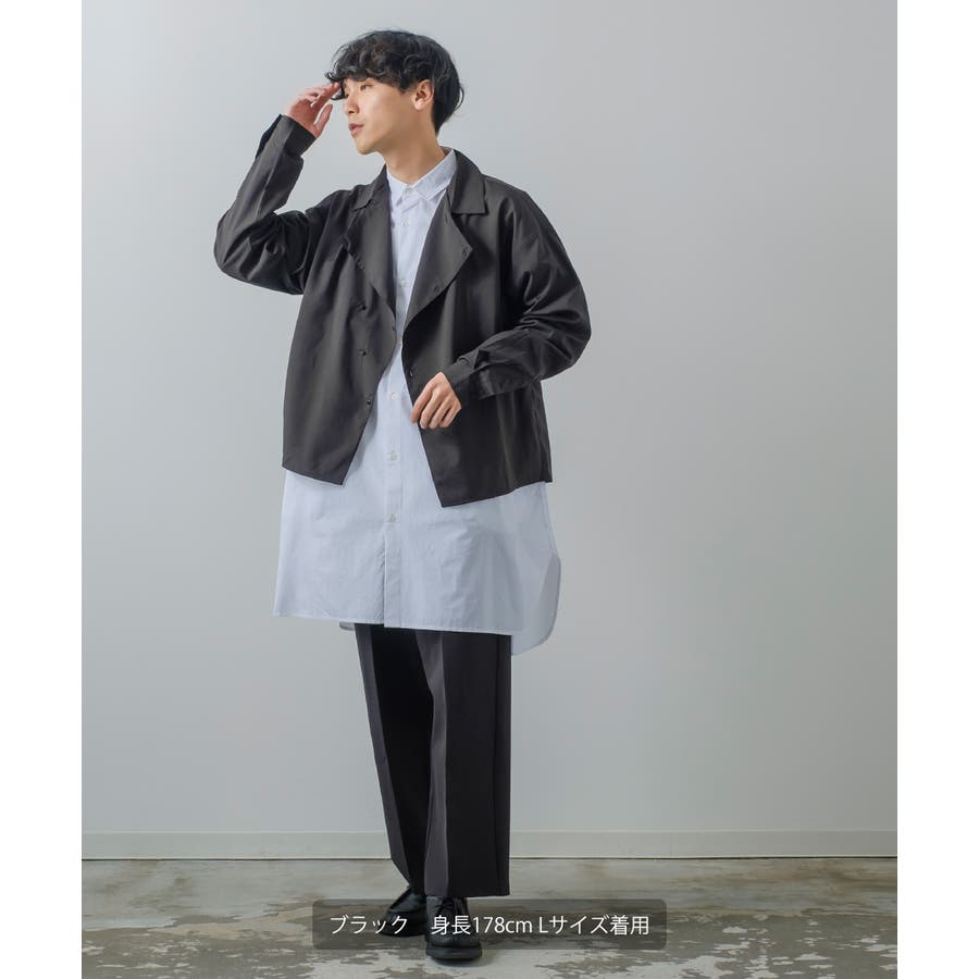 ダブルライダースジャケット風 ショート丈 シャツ[品番