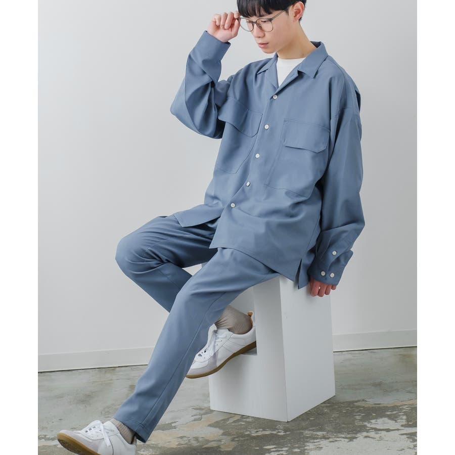ストレッチ CPOシャツ＆テーパードパンツ セットアップ[品番