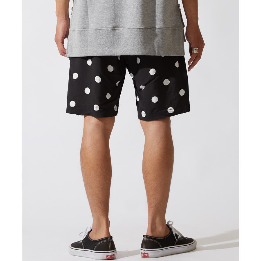 ogo ドット柄 グレーショートパンツ ドライスウェット ショートパンツ フラッグロゴ グレー