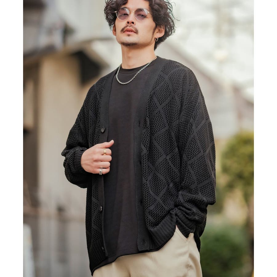 ノゾミイシグロ ボーダー ダメージニットカーディガン パンク punk