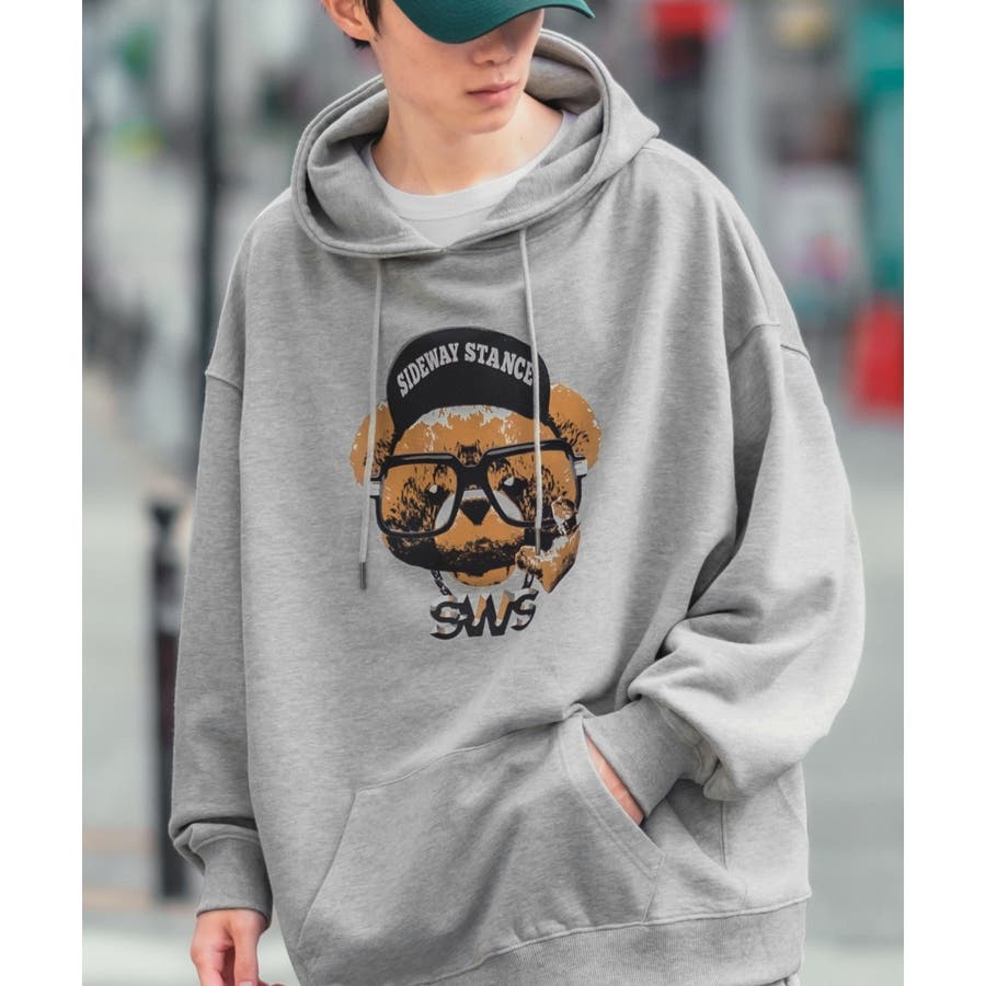 ストリート　パンダ　ユニセックス　スウェット　ブラック　日本　フード付き　XL