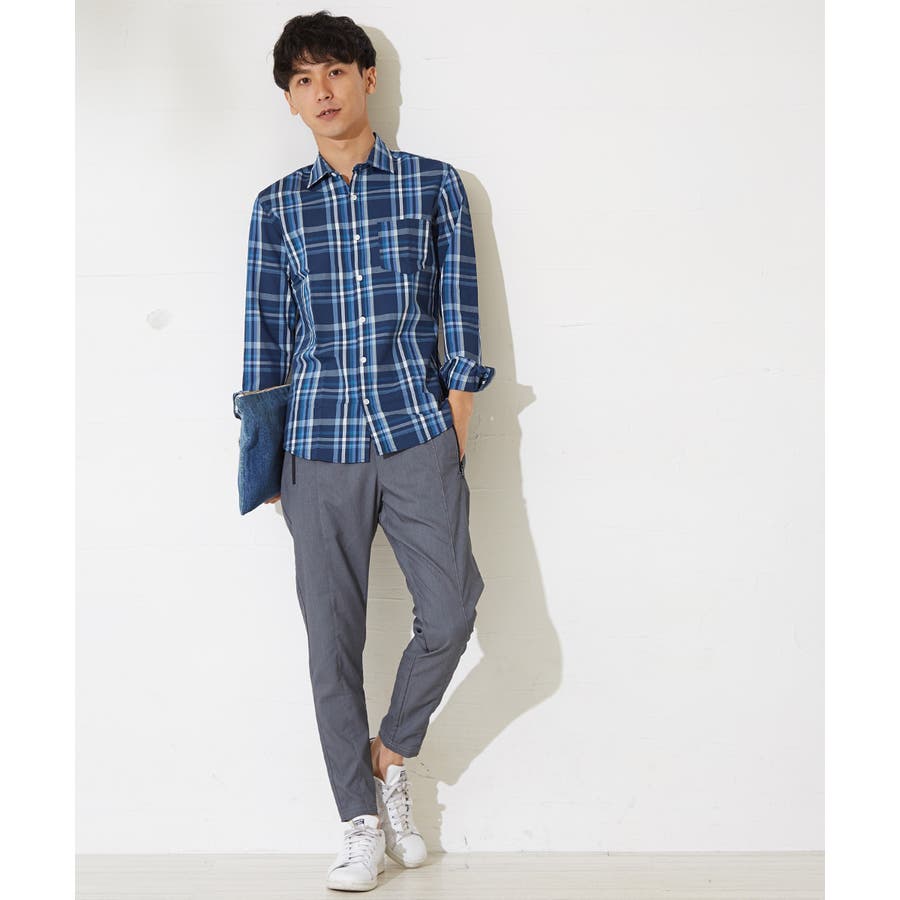 メンズファッション チェックシャツ メンズストレッチチェック