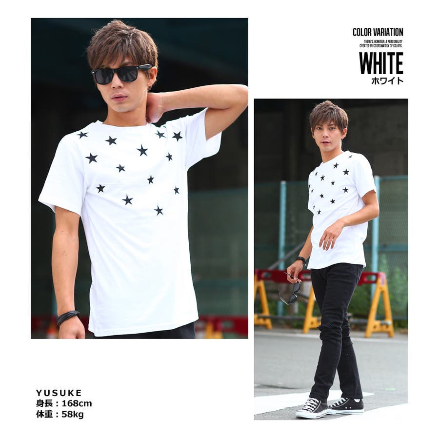 Tシャツ メンズ星柄プリントTシャツ( メンズファッション[品番