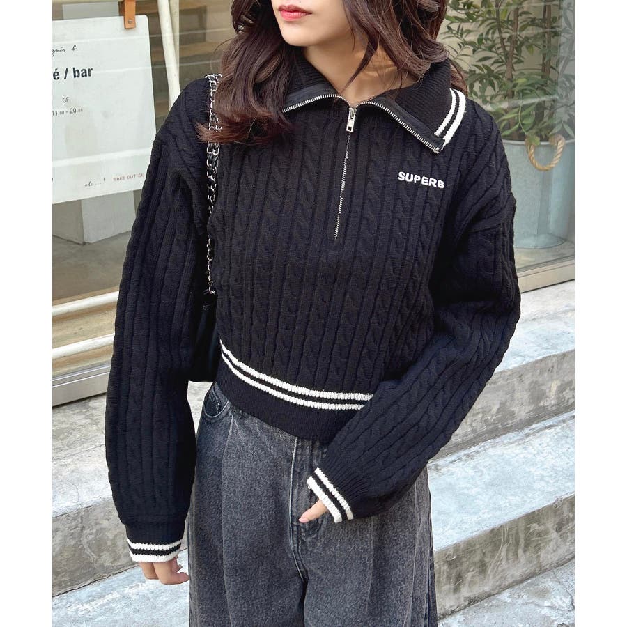 ジャックムス JACQUEMUS ハーフジップショート丈ニット レディース 38