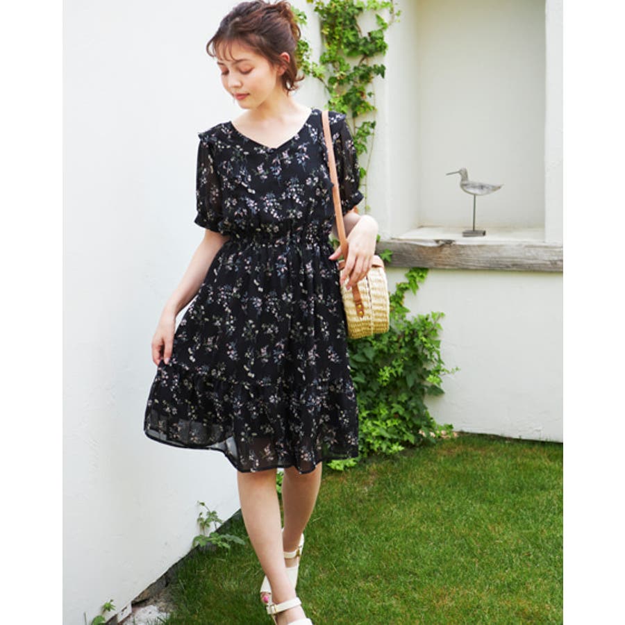 Vフリル花柄シフォン ミニop 品番 Ingw Ingni イング のレディースファッション通販 Shoplist ショップリスト