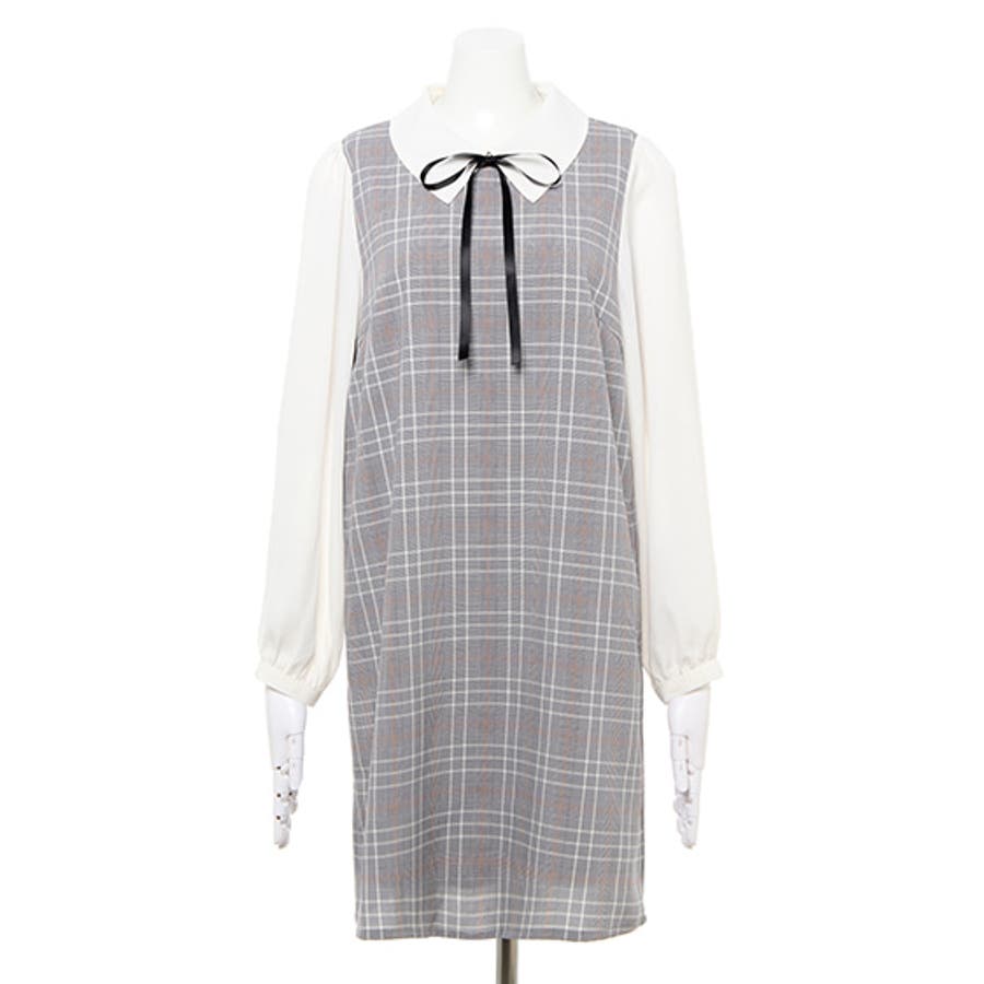 袖異素材チェック柄aラインop 品番 Ingw Ingni イング のレディースファッション通販 Shoplist ショップリスト