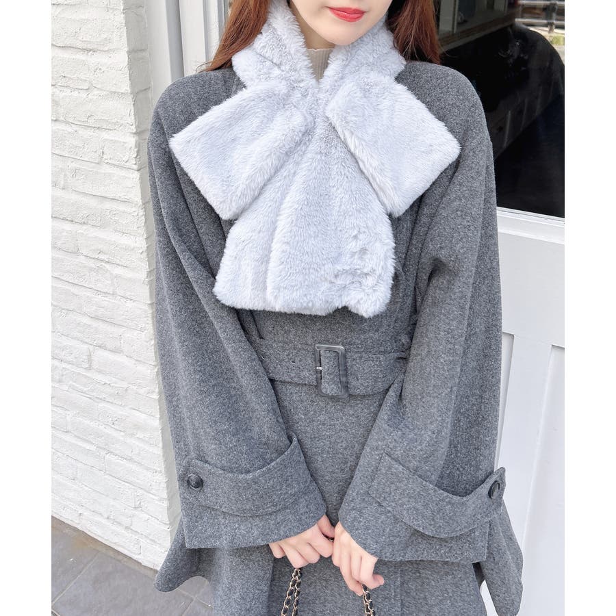 新品♡yori♡もふもふリボンティペット、グレー フワフワリボンティペット｜INGNI(イング) 公式通販｜INGNI STORE