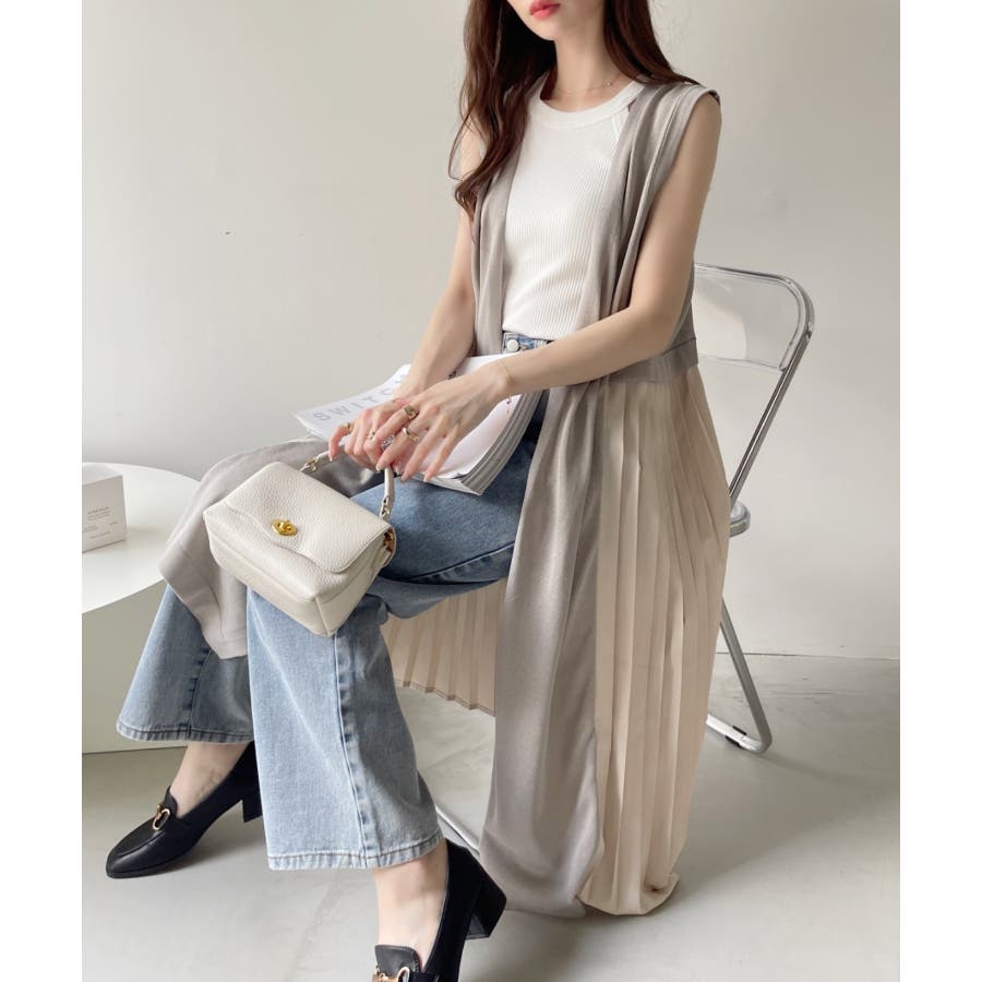 エイミーイストワール eimy istoire バックプリーツロングジレ