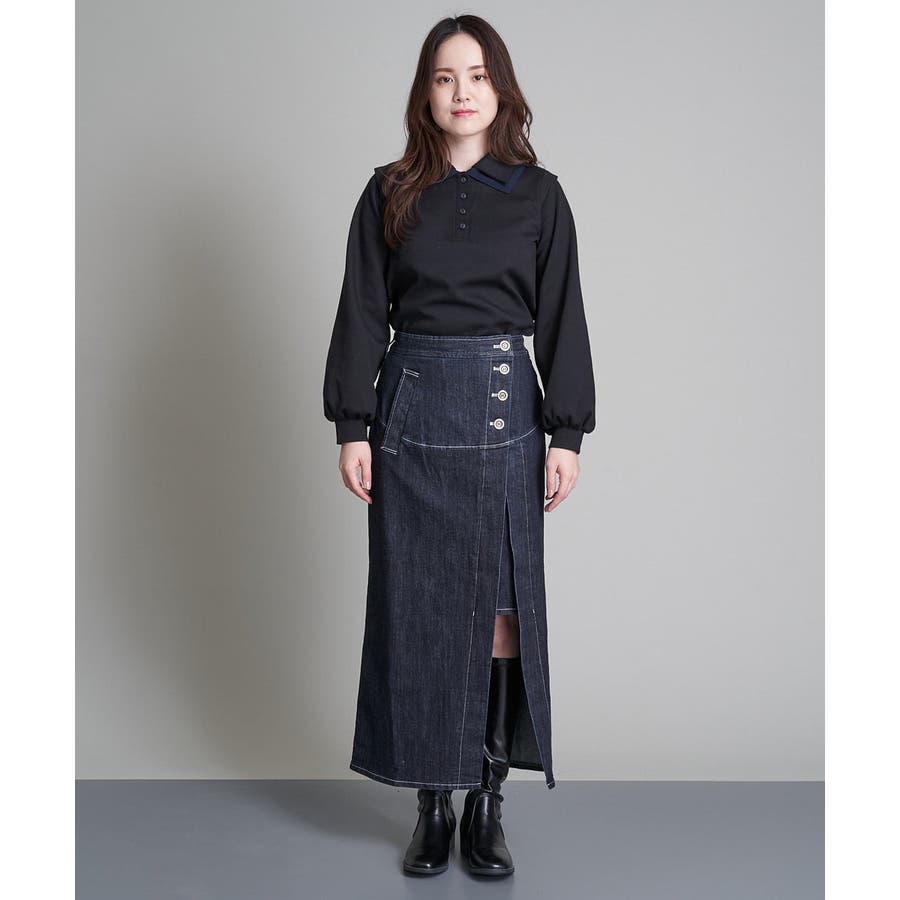 新品タグ付 アメリ Ameri FLOWING LINE DENIM SKIRTレディース ...