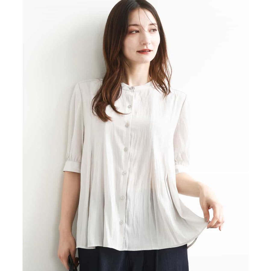 新品ミッシェルモデロのチュニックブラウス新品未使用 五分袖チュニックブラウス/UVカット/接触冷感/洗える[品番