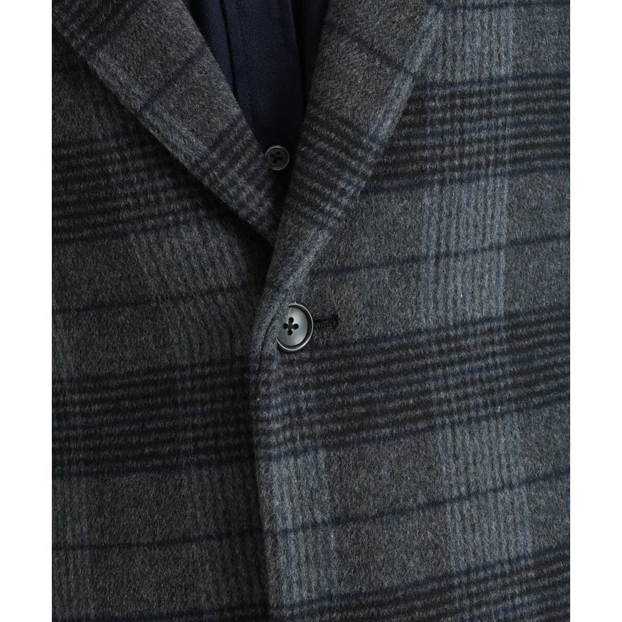 S-XXL】チェック柄ウールチェスターコート[品番：ITKW0007248