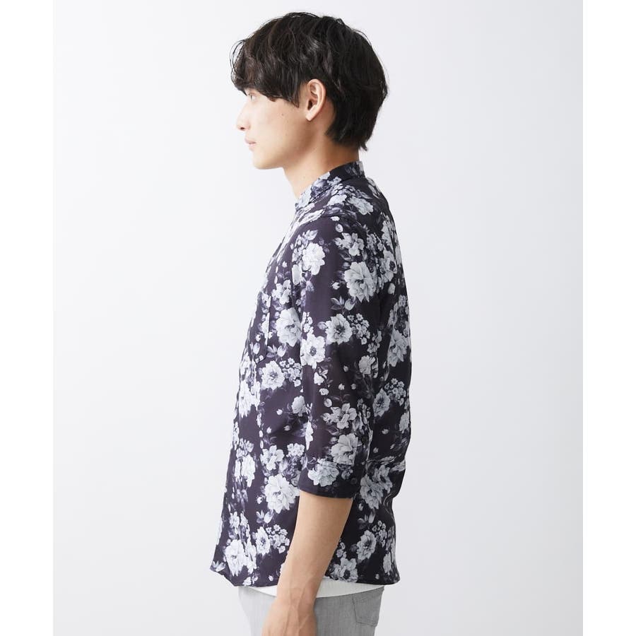 モノトーンフラワーシャツ[品番：ITKW0017690]｜MK MICHEL KLEIN