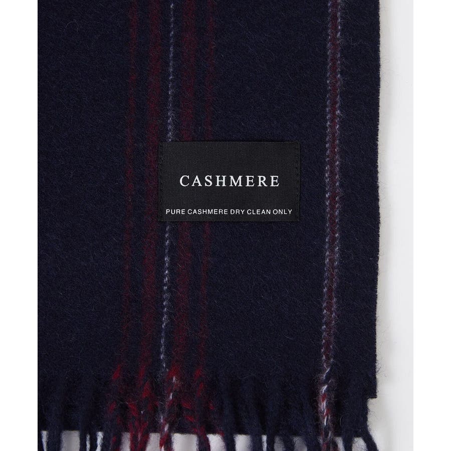 ストライプ柄カシミヤマフラー[品番：ITKW0019923]｜MK MICHEL KLEIN