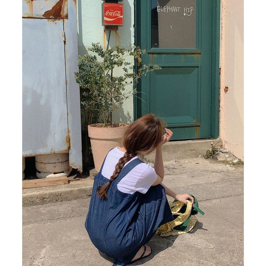 デニムエプロンワンピース 韓国ファッション 品番 Jlbw Jewelobe ジュエローブ のレディースファッション通販 Shoplist ショップリスト