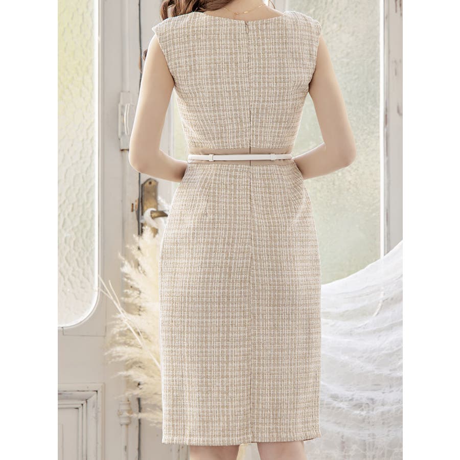 Sheller（シェリエ) ツイード素材のノースリーブワンピース 2025年最新】シェリエ ツイード ワンピースの人気アイテム