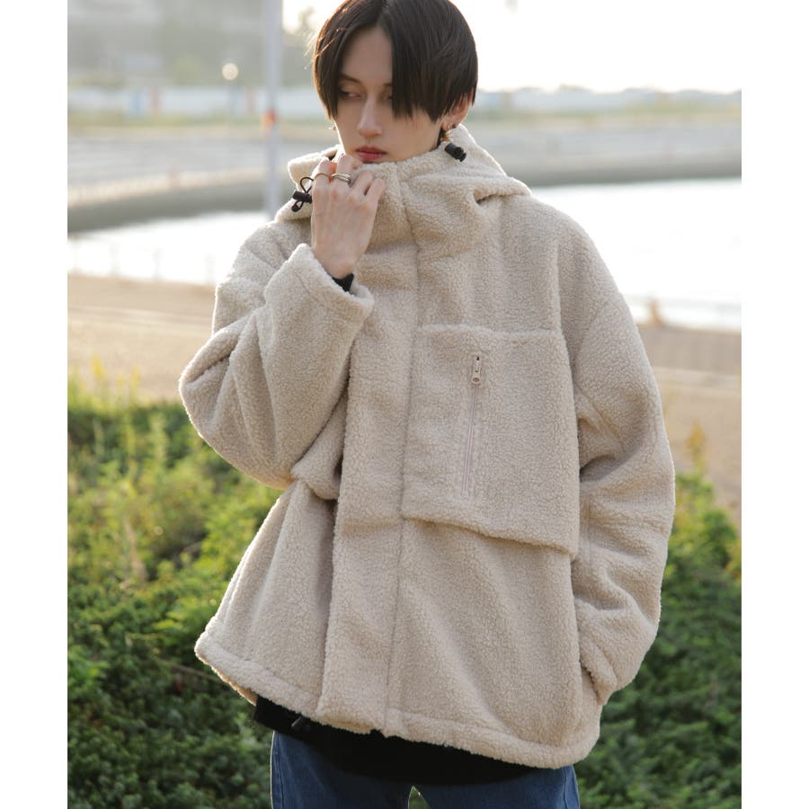 ◇G.O.C(ジーオーシー)オーバーサイズフーデットボアジャケット◇[品番