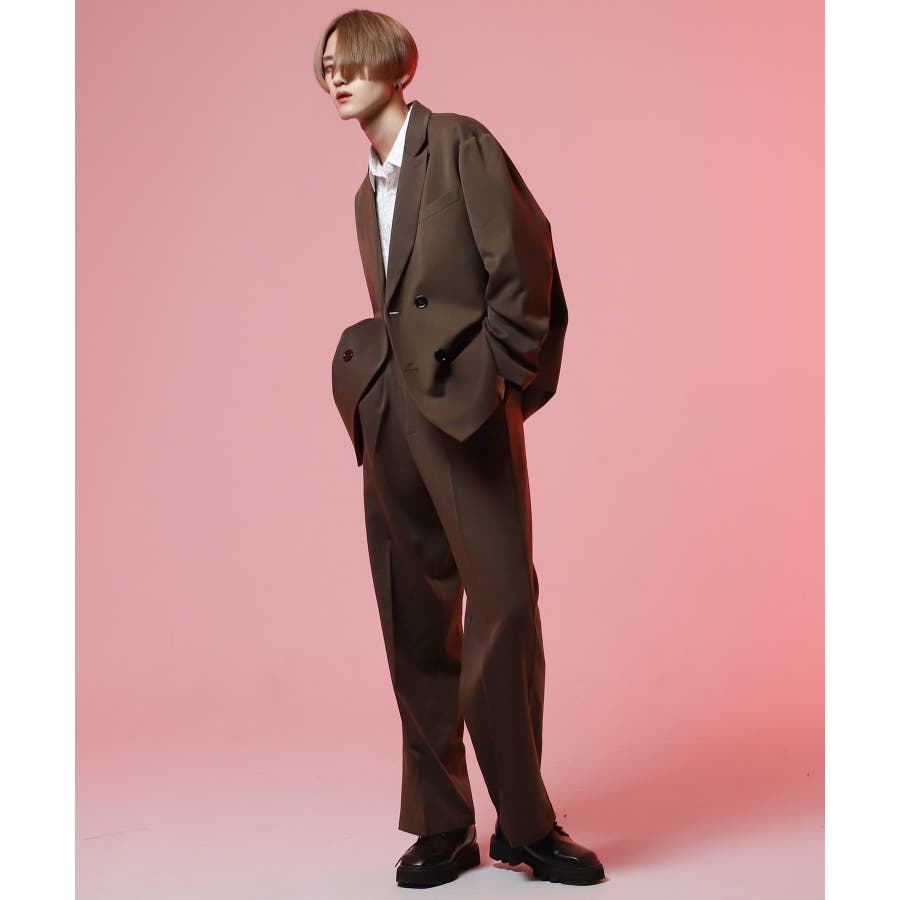 オーバーサイズダブルテーラードジャケット×ワイドパンツ[品番