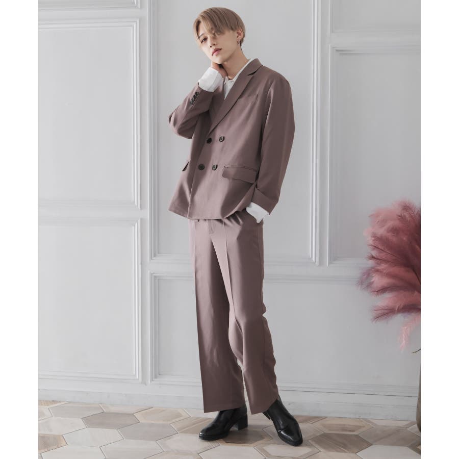 オーバーサイズダブルテーラードジャケット×ワイドパンツ[品番
