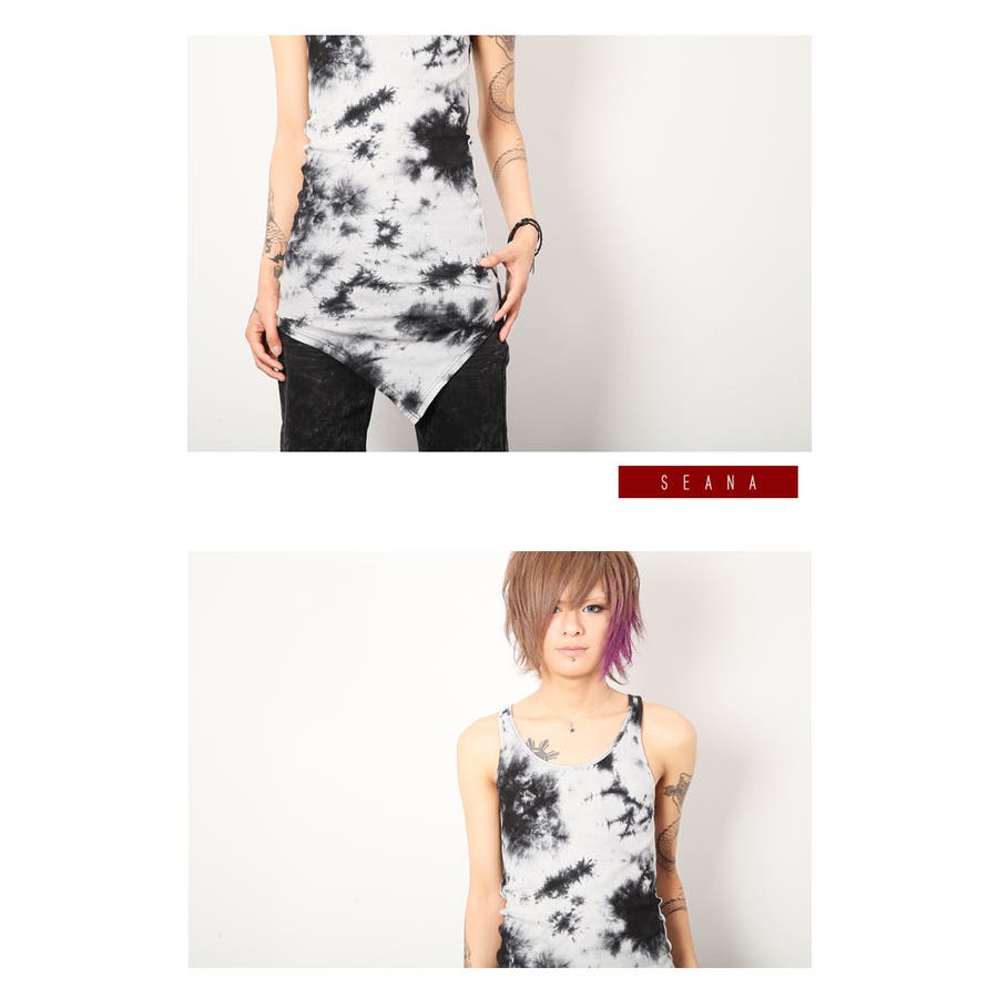◇SEANA ムラテレコアシメタンクトップ◇ヴィジュアル系 お兄系[品番
