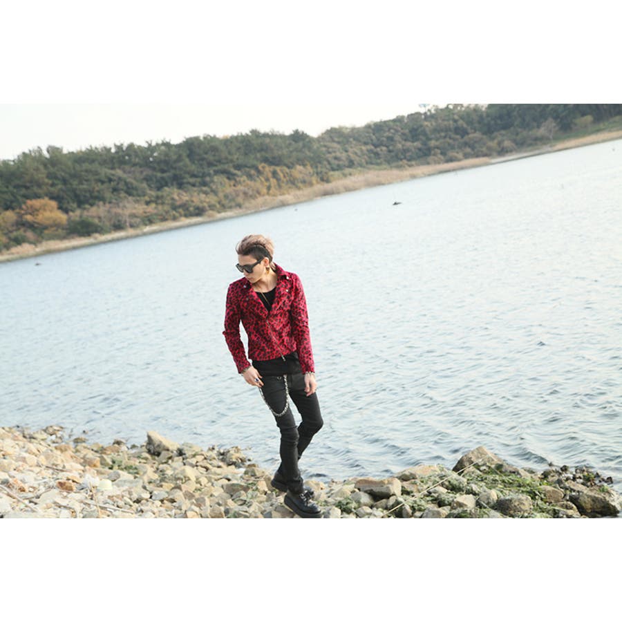◇SEANA(シーナ) レッドレオパード ダブルライダースジャケット