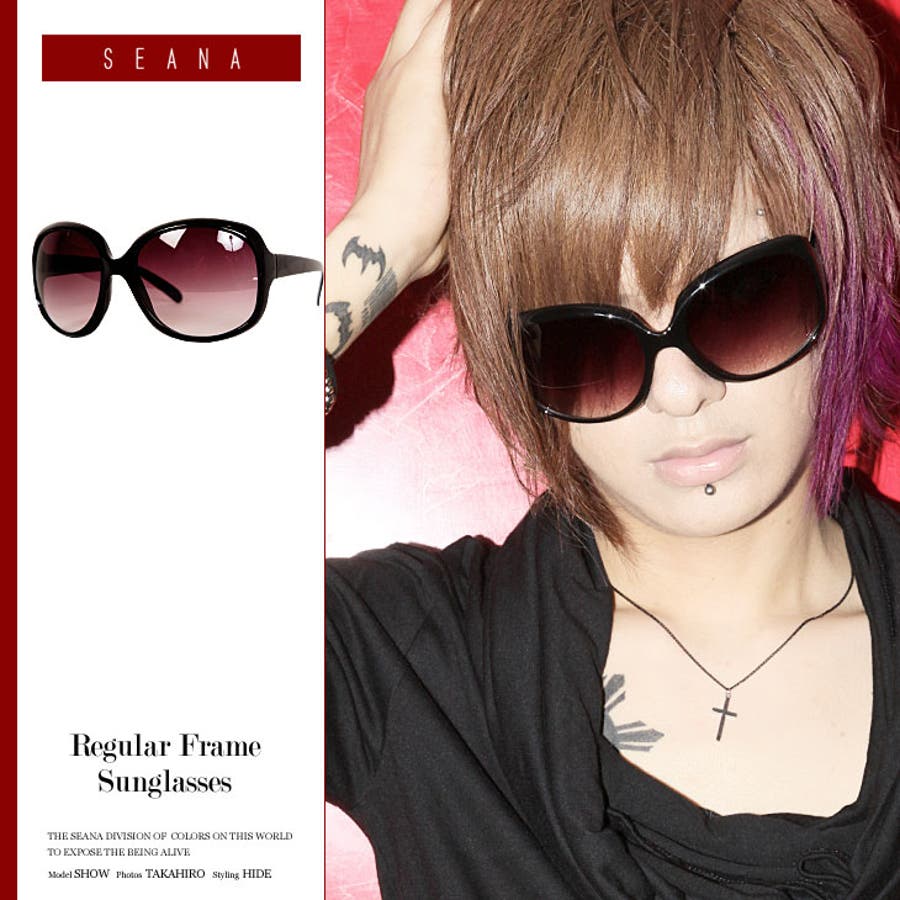 ブラックラウンドサングラス KAY様　MIX1 いちご1 4colors】ボストンアンティークメタル サングラス/UV99%cut