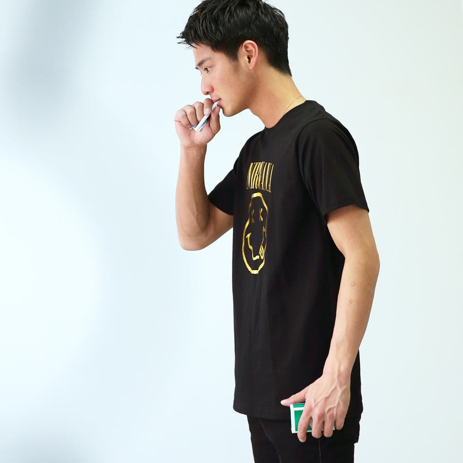 ◇NIRVANA ゴールドプリントTシャツ◇[品番：JG000009393]｜JIGGYS