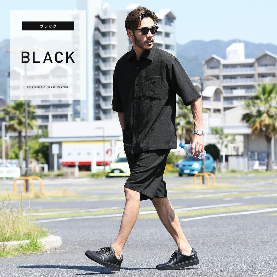 セットアップ 夏 韓国 夏服 半袖 麻風シャンブレーイージーセットアップ [品番：JG000012659]｜JIGGYS  SHOP（ジギーズショップ）のメンズファッション通販｜SHOPLIST（ショップリスト）
