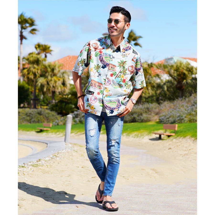 Magic Eight 8 Ball 総柄 アロハ 半袖シャツ Mサイズ（楽天市場  