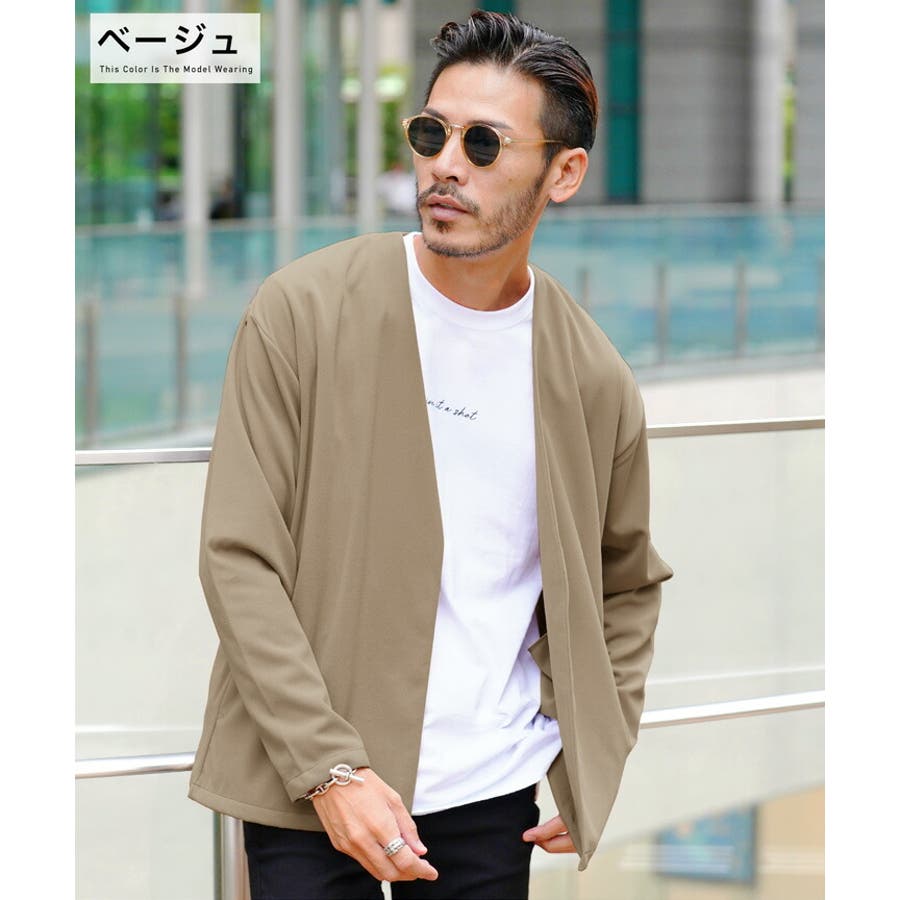 ブラック】◇ノーカラージャケット カットジョーゼット◇[品番 