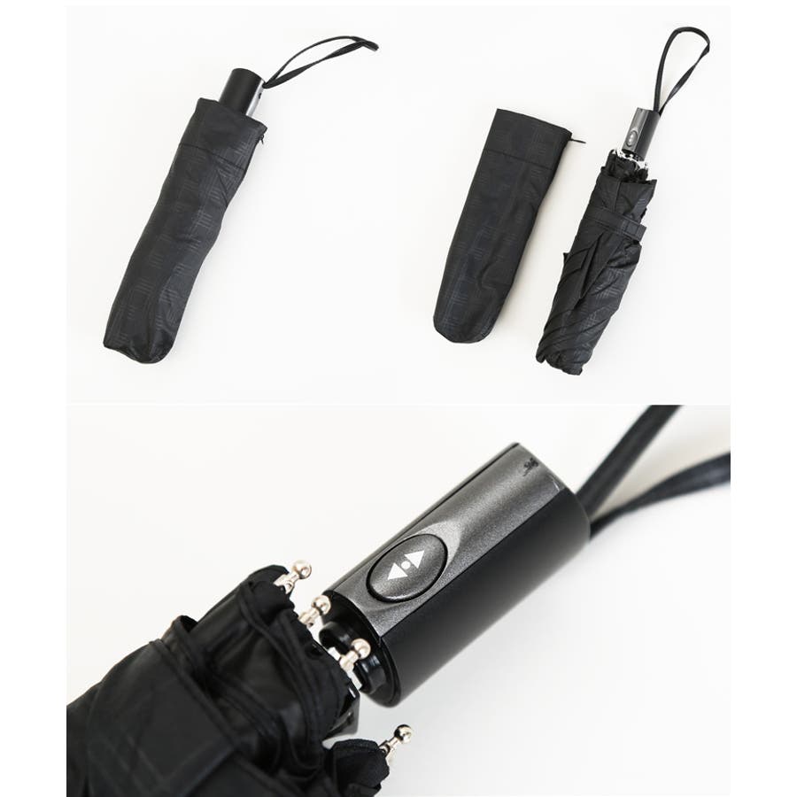 ◇メンズ日傘 晴雨兼用 折りたたみ 自動開閉式 チェック柄◇[品番