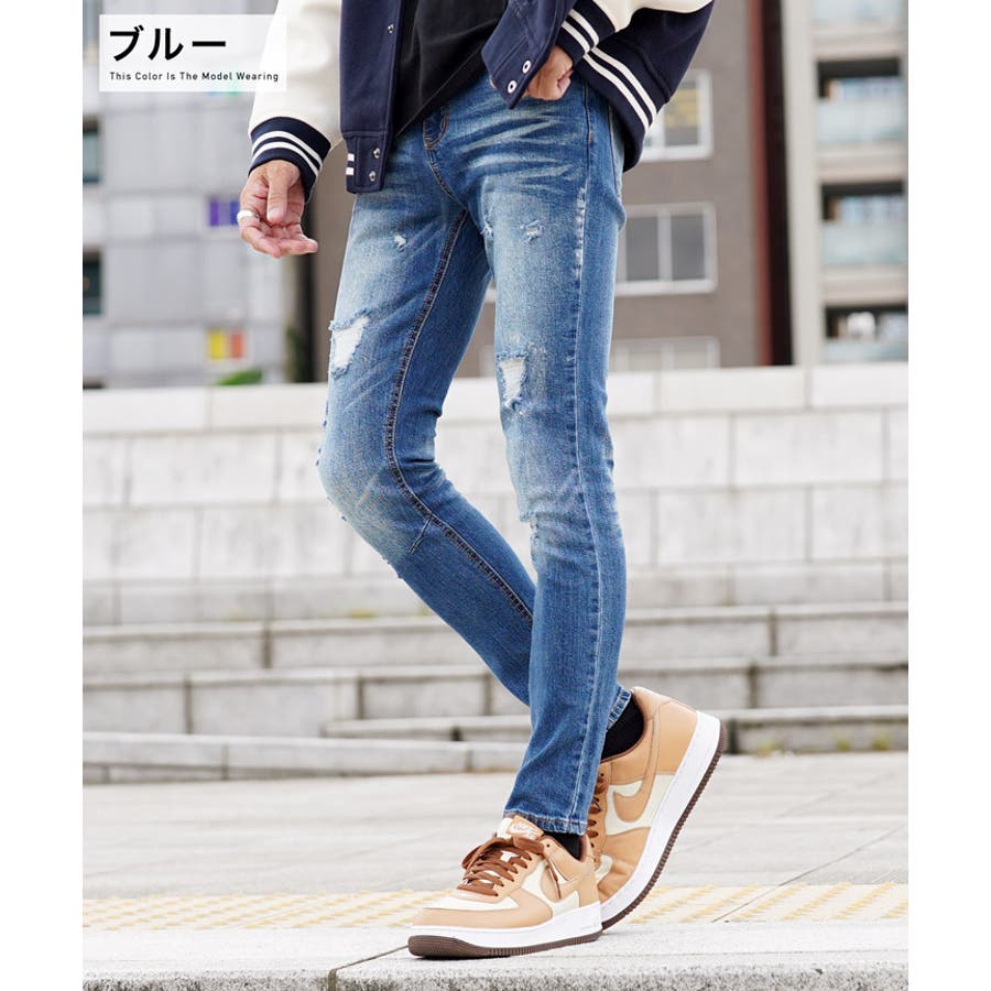 ◇ダメージスキニーデニムパンツ◇[品番：JG000013562]｜JIGGYS