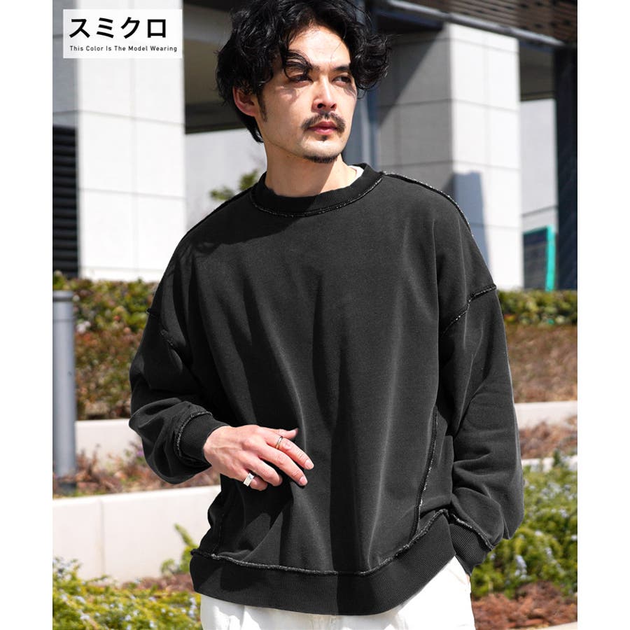 ◆裏毛インディゴ染め アウトステッチトレーナー◆