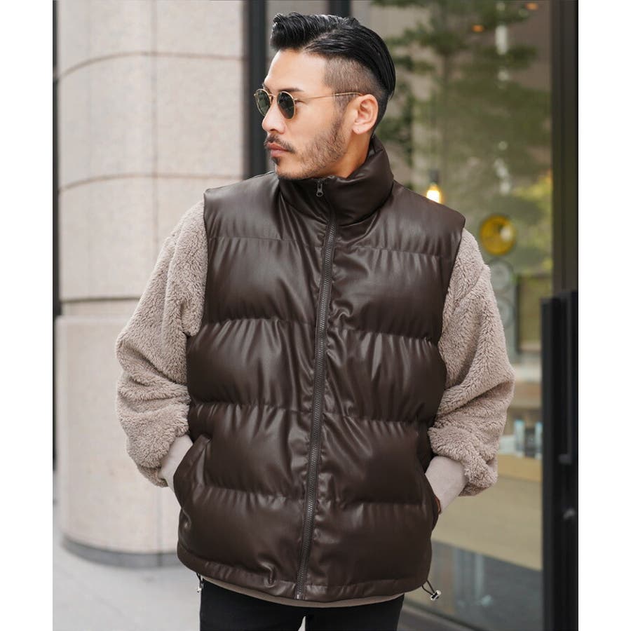 ◇PUレザー 中綿ベスト◇ベスト ジレ[品番：JG000014161]｜JIGGYS SHOP（ジギーズショップ）のメンズ ファッション通販｜SHOPLIST（ショップリスト）