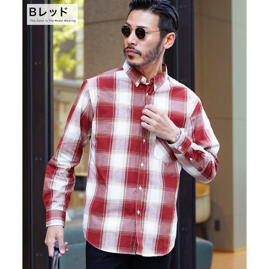 ◇先染ボタンダウンチェックシャツ◇ボタンダウンシャツ 長袖シャツ