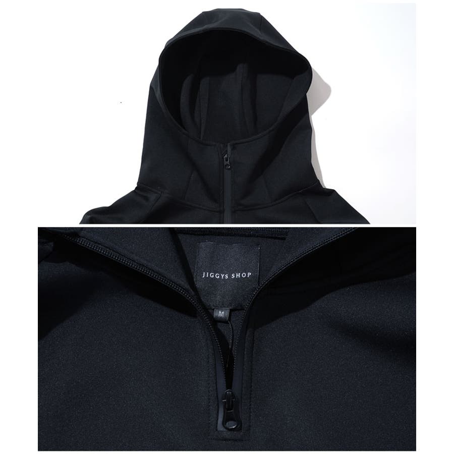 ◇ポンチハーフZIPプルパーカー◇パーカー メンズ パーカ[品番