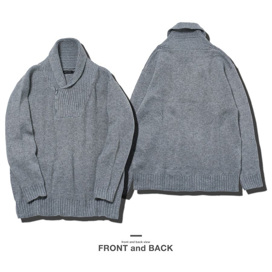 ショールカラー ハーフジップ セーターニット[品番：JG000014443]｜JIGGYS SHOP（ジギーズショップ）のメンズ ファッション通販｜SHOPLIST（ショップリスト）