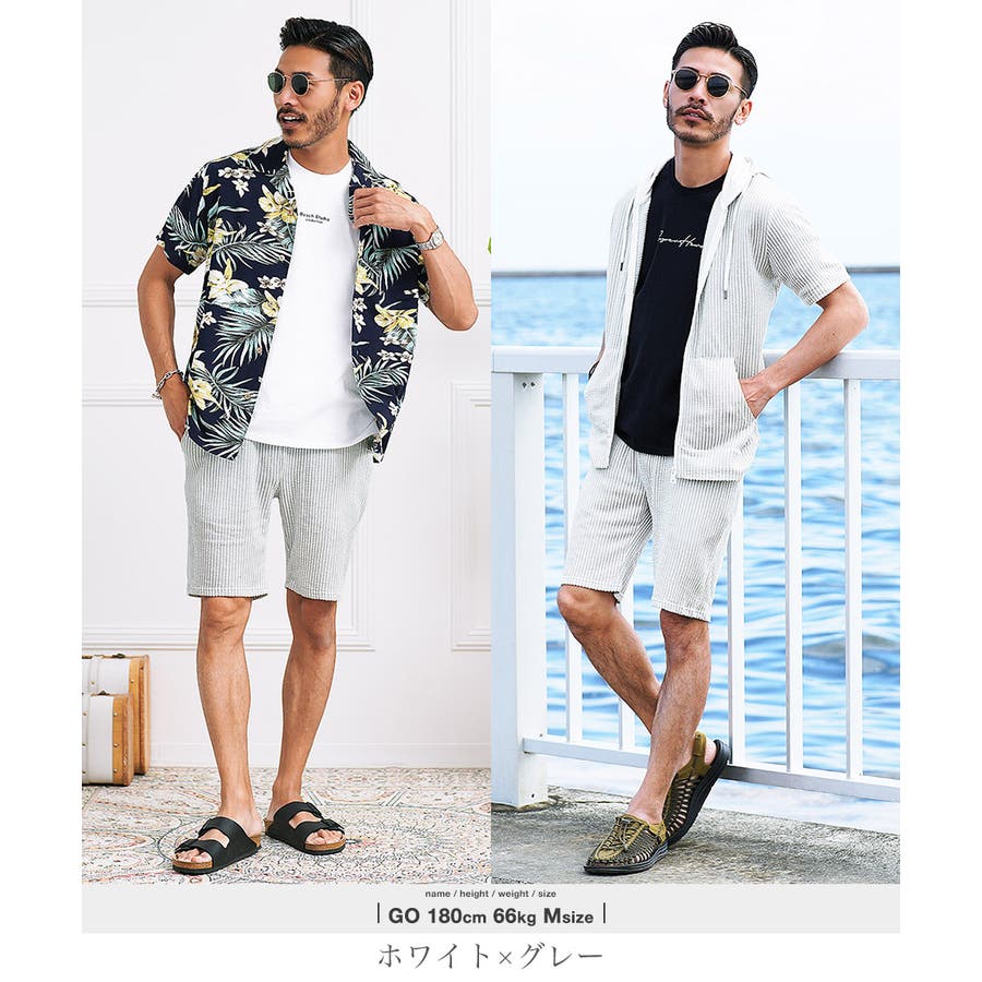 【正規取扱店】 ショートパンツ メンズ 夏服 韓国◇シアサッカーイージー パンツ