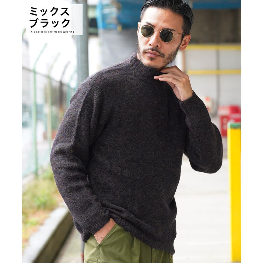 ◇roshellメランジモックネックニット◇ニット セーター メンズ ◇roshellメランジモックネックニット◇ニット セーター メンズ