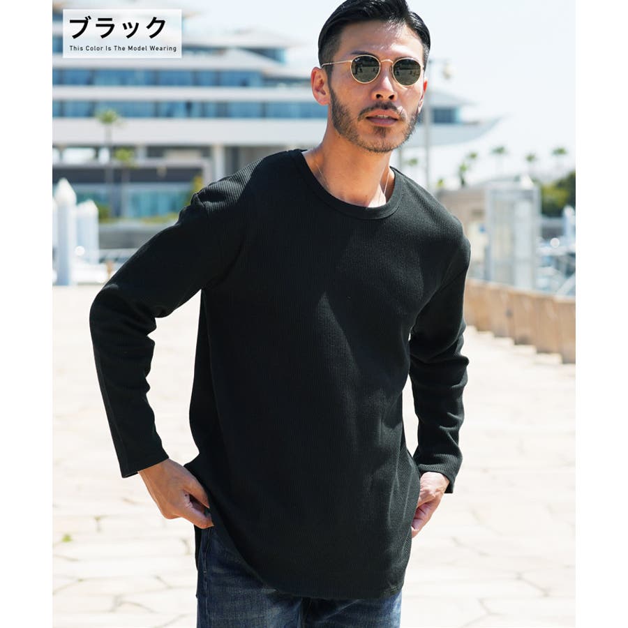 ◇T Cワッフル 長袖ロングTシャツ◇ロンT[品番：JG000014236