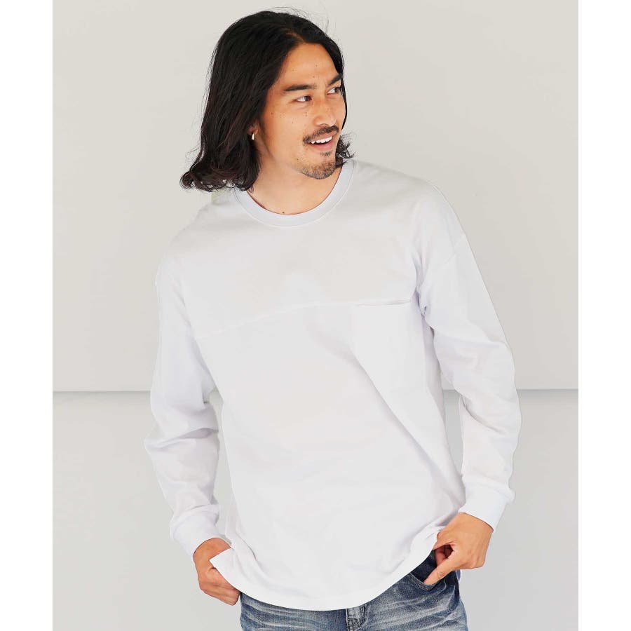吸汗速乾 ロンT メンズ◇切替ポケロンT◇Tシャツ[品番