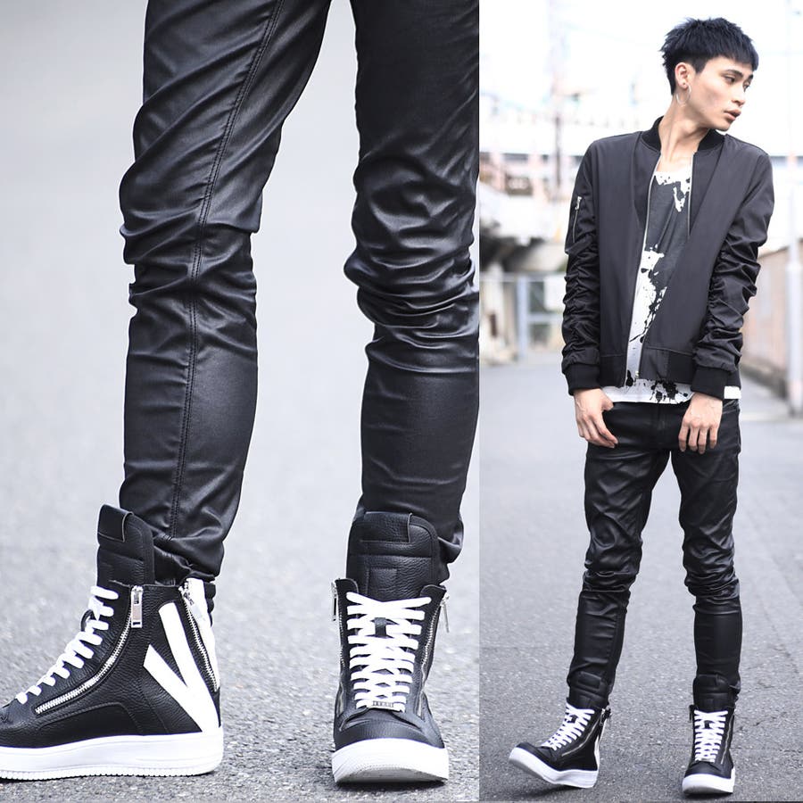 ハイカットスニーカー メンズ◇SEANA(シーナ) 4ZIPハイカット