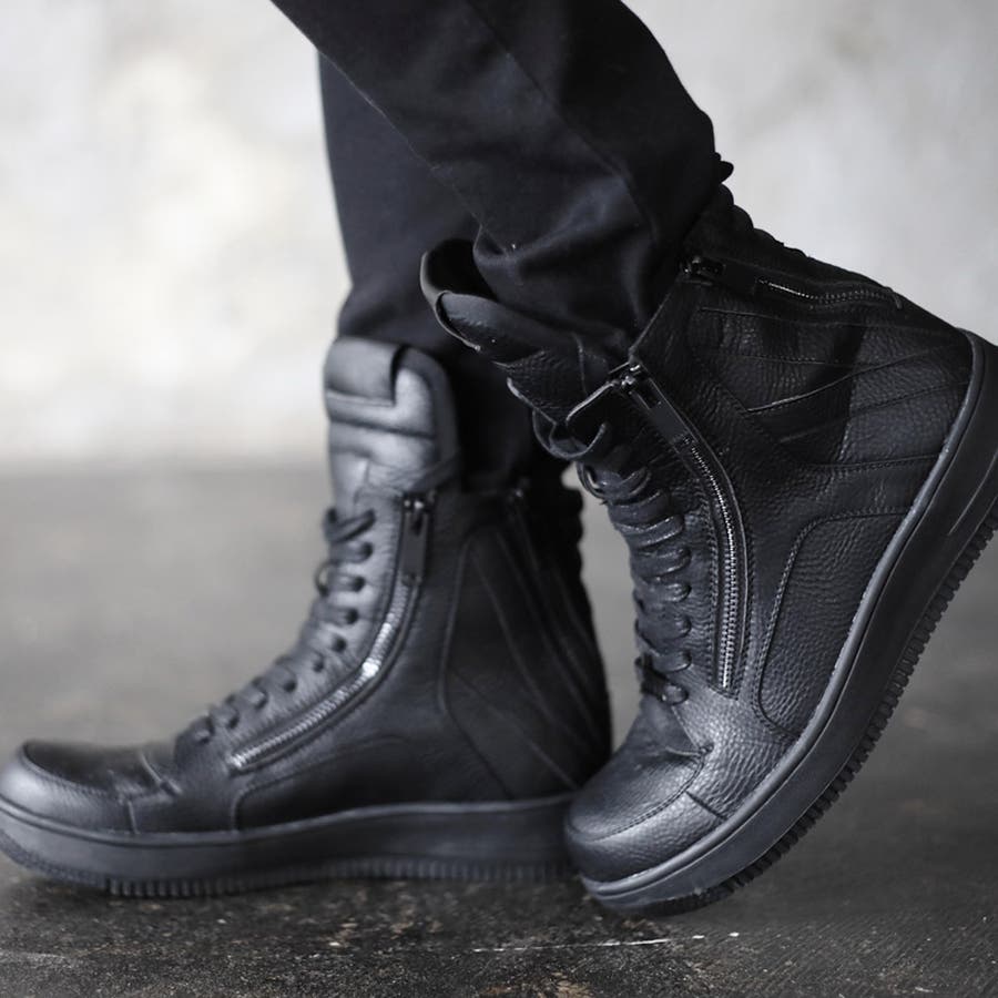 ハイカットスニーカー メンズ◇SEANA(シーナ) 4ZIPハイカット