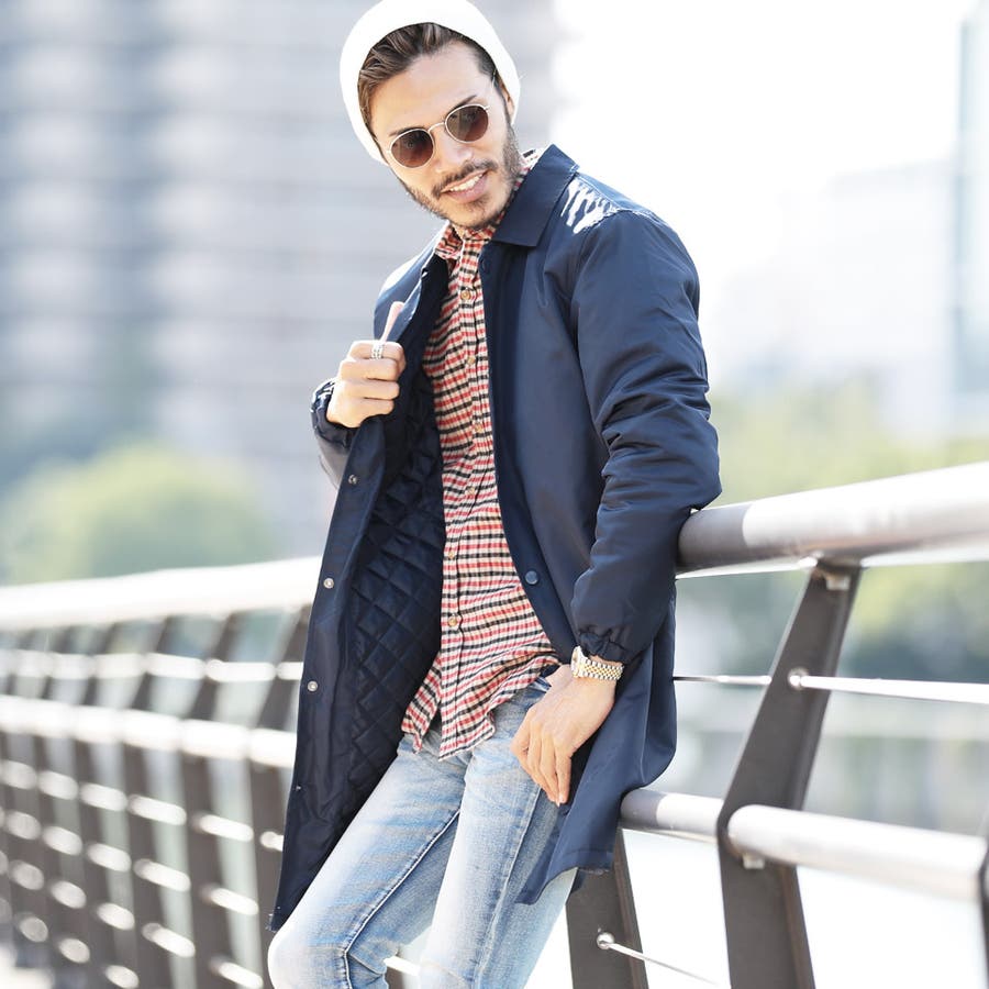 定番◇ナイロン中綿ロングコーチジャケット◇[品番：JG000010748