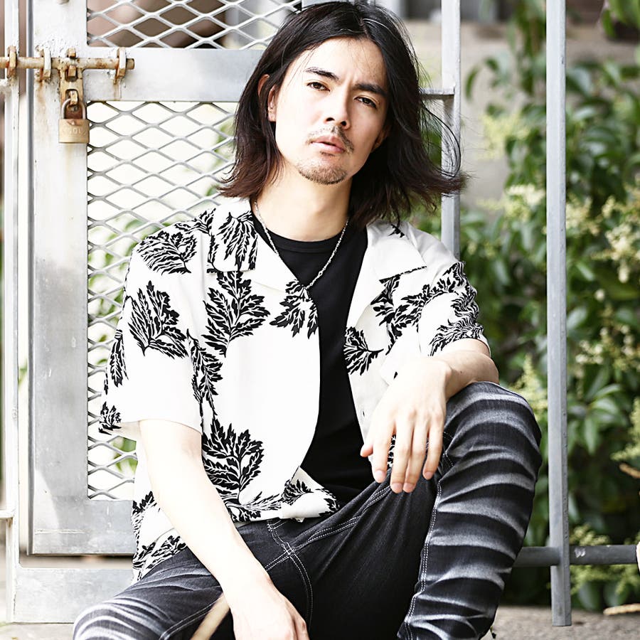☆美品☆ YONFA ヨンファ　シースルー　チェニック　シャツ　BLACK CHOYA URBAN STYLE カジュアルシャツ 半袖 開衿シャツ 開襟 オープン