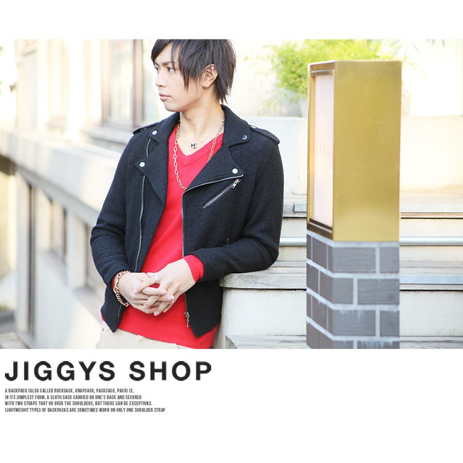 ◇圧縮ニットダブルライダースジャケット◇お兄系 Men s[品番