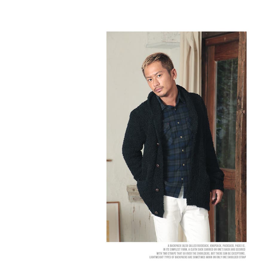 ◇もこもこニットショールカーディガン◇お兄系 カーディガン メンズ