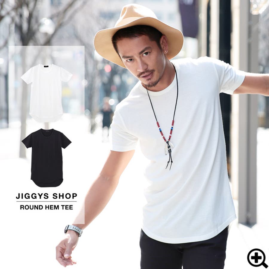 ◇ラウンドヘム Tシャツ◇Tシャツ メンズ[品番：JG000008359]｜JIGGYS