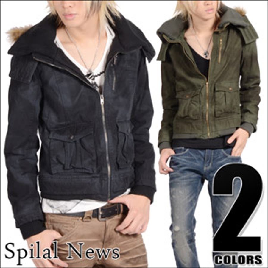 ◇SPIRAL NEWSスプレー加工ドンキー襟中綿ジャケット◇お兄系 Men[品番：JG000001182]｜JIGGYS  SHOP（ジギーズショップ）のメンズファッション通販｜SHOPLIST（ショップリスト）